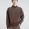 Auralee - Super Fine Wool Knit Mock Neck in Top Brown