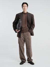 Auralee - Super Fine Wool Knit Mock Neck in Top Brown