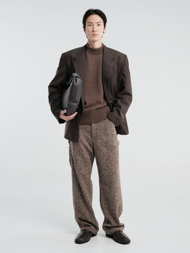 Auralee - Super Fine Wool Knit Mock Neck in Top Brown