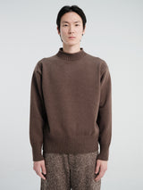 Auralee - Super Fine Wool Knit Mock Neck in Top Brown