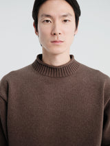 Auralee - Super Fine Wool Knit Mock Neck in Top Brown