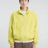 Auralee - Pure Silk Comfort Fleece Zip Blouson in Lime Yellow