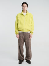Auralee - Pure Silk Comfort Fleece Zip Blouson in Lime Yellow