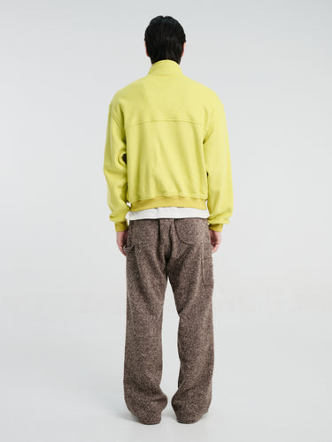 Auralee - Pure Silk Comfort Fleece Zip Blouson in Lime Yellow