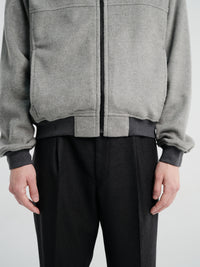 Auralee - Pure Silk Comfort Fleece Zip Blouson in Top Gray