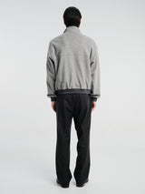 Auralee - Pure Silk Comfort Fleece Zip Blouson in Top Gray