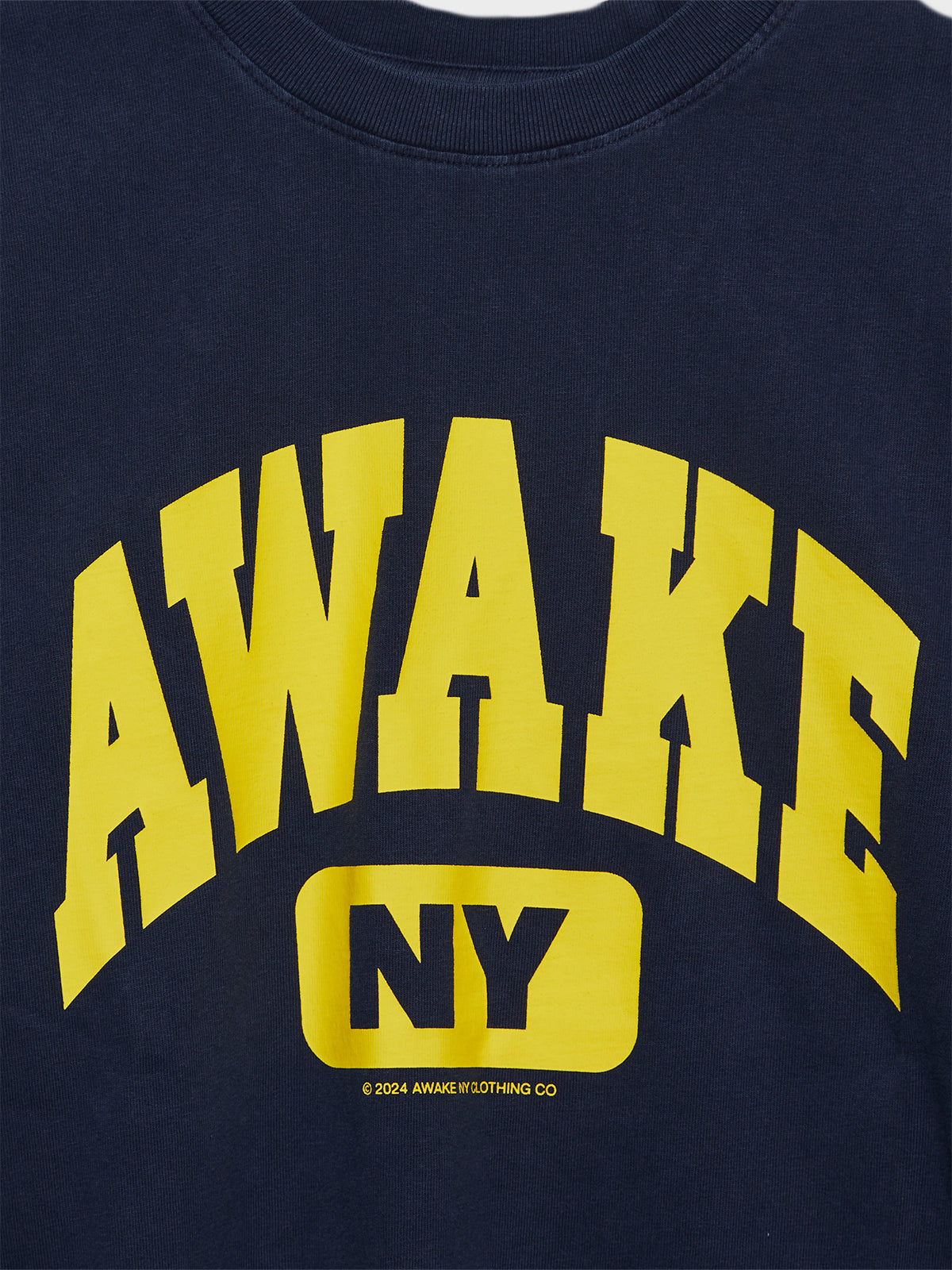 Awake NY - Varsity T-Shirt in Navy