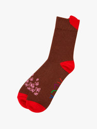 Alex Zono - Butterflies Socks in Brown