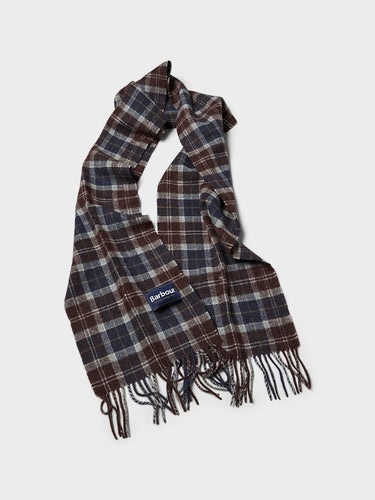Barbour Tartan Lambswool Scarf in Midnight Oak Tartan