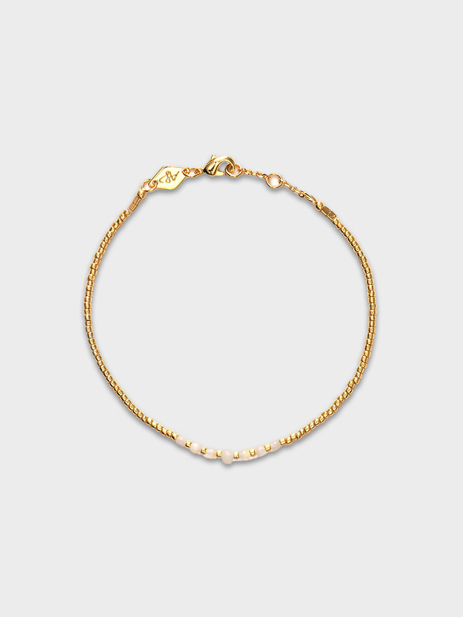 Anni Lu - Bead & Gem Bracelet in Pearl