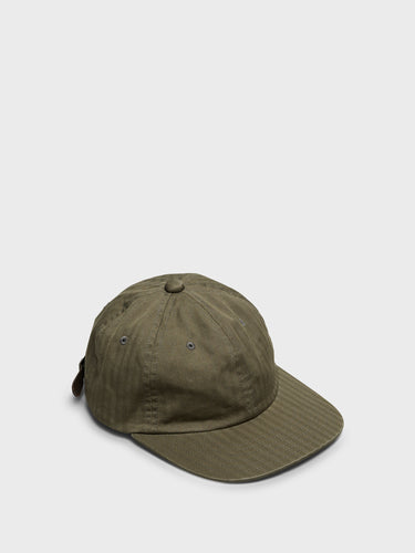 Beams Plus - 6 Panel Herringbone Cap in Olive