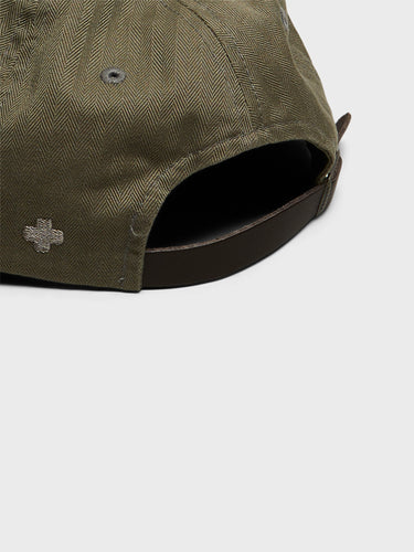 Beams Plus - 6 Panel Herringbone Cap in Olive