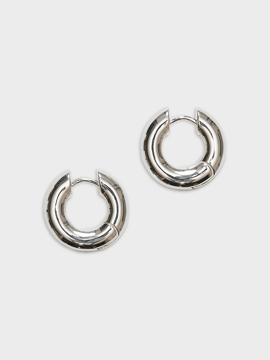 Anni Lu - The Big O Hoop Earring in Brass With Silver Finish