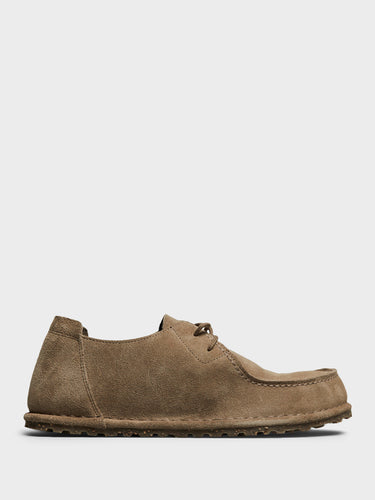 Birkenstock - Utti Lace Suede Leather Shoes in Gray Taupe