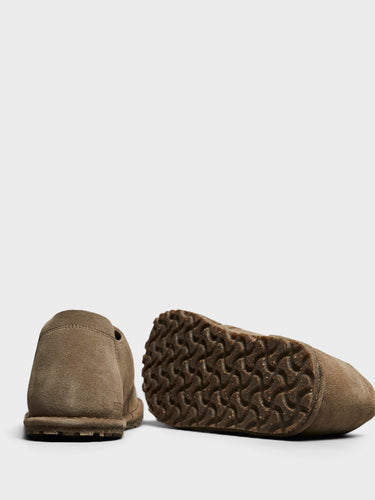 Birkenstock - Utti Lace Suede Leather Shoes in Gray Taupe