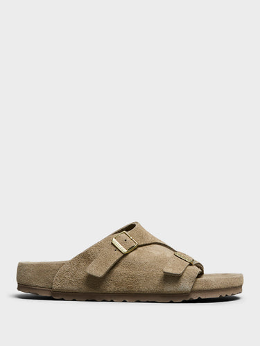 Zürich Suede Narrow Sandals in Taupe