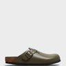 Birkenstock - Boston Natural Leather Sandals in Smooth Leather Concrete Grey