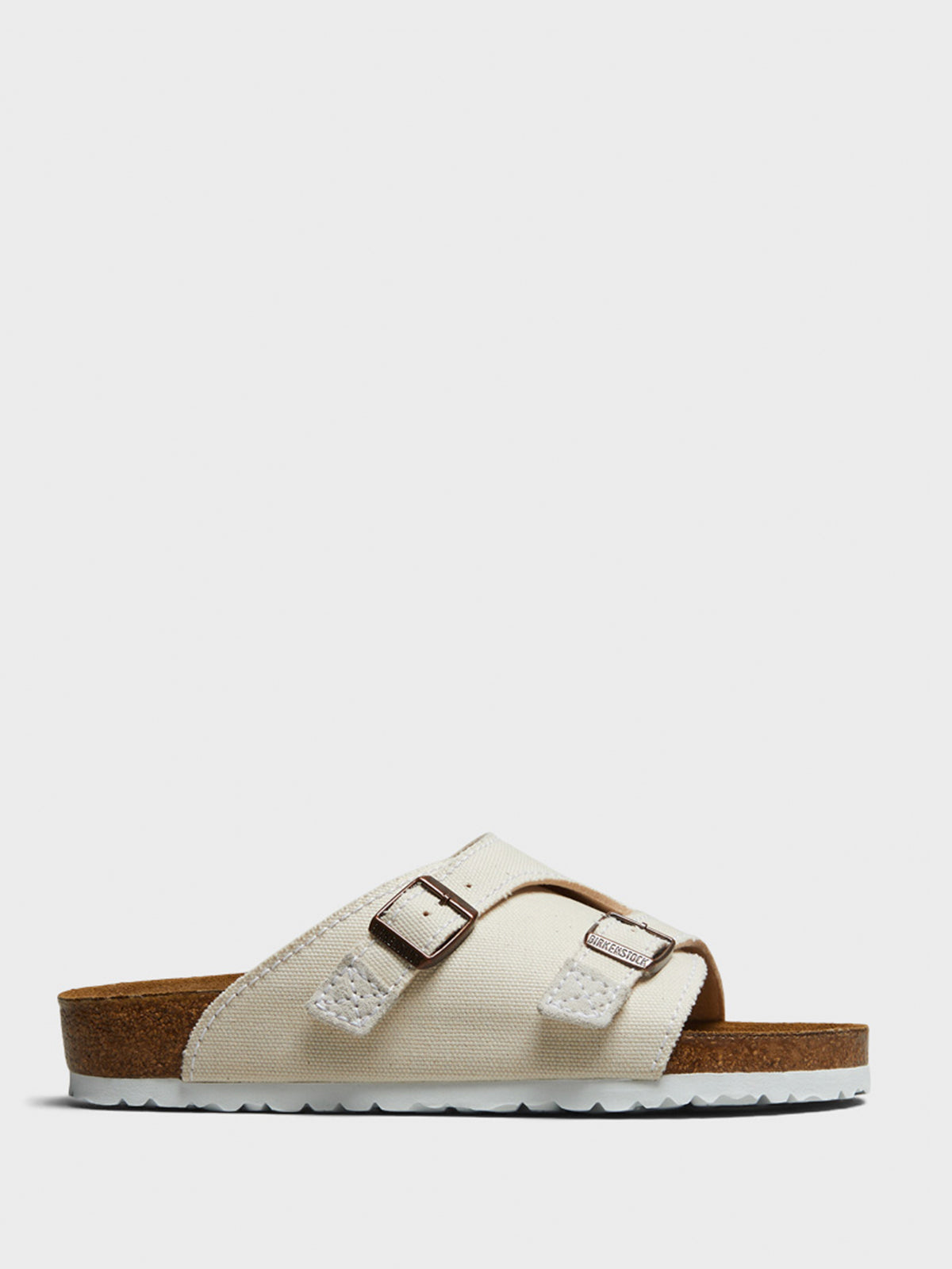 Birkenstock - Zürich Suede and Canvas Sandals in Eggshell