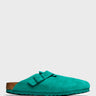 Birkenstock - Boston Suede Sandals in Digital Green