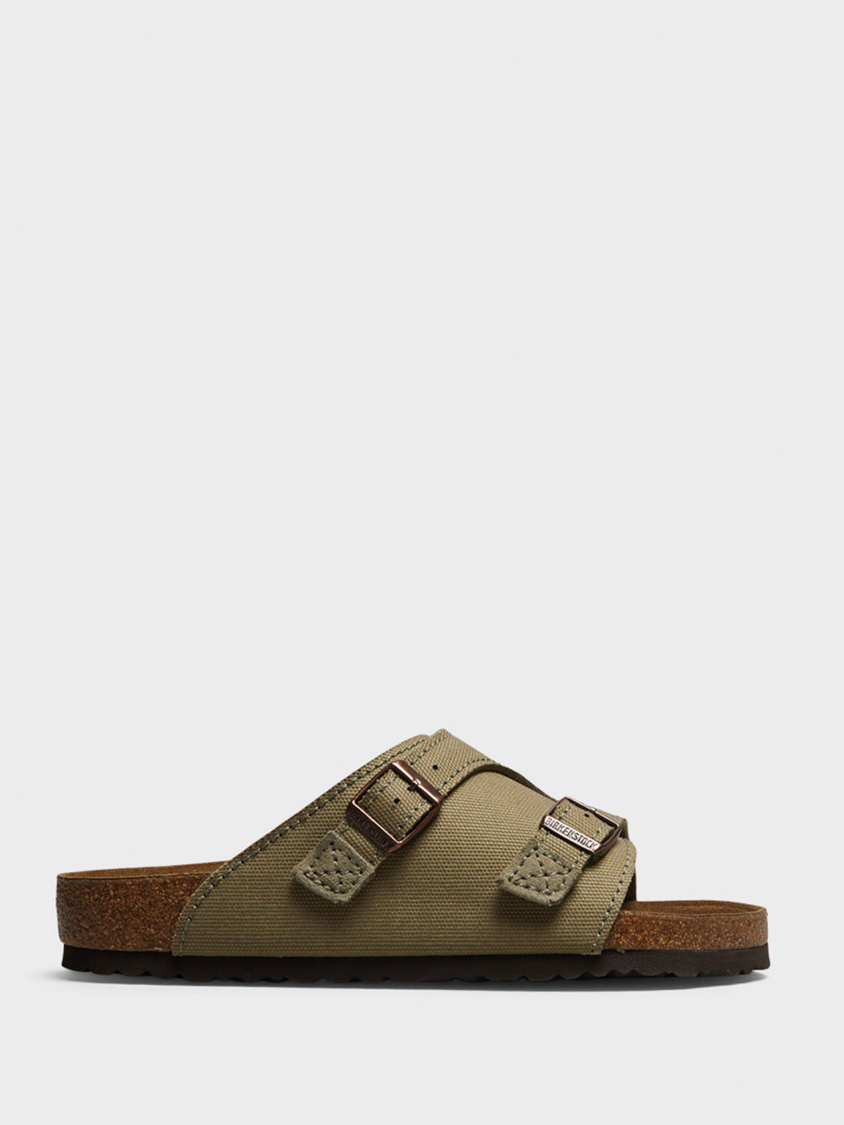 Birkenstock - Zürich Suede and Canvas Sandals in Faded Khaki