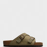 Birkenstock - Zürich Suede and Canvas Sandals in Faded Khaki