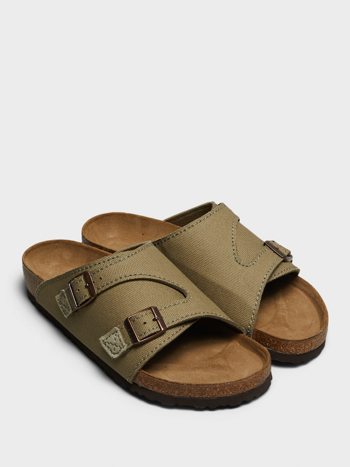 Birkenstock - Zürich Suede and Canvas Sandals in Faded Khaki