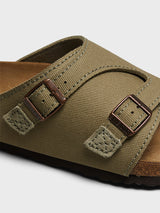 Birkenstock - Zürich Suede and Canvas Sandals in Faded Khaki