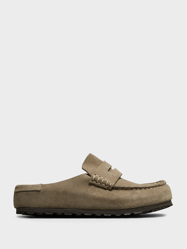 Birkenstock - Naples Narrow Wrapped Suede Leather Sandals in Taupe