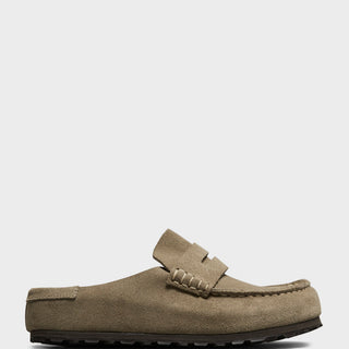 Birkenstock - Naples Narrow Wrapped Suede Leather Sandals in Taupe