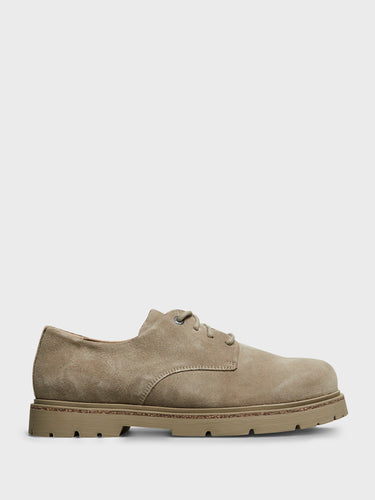 Birkenstock - Highwood Lace Low Suede Leather Shoes in Taupe