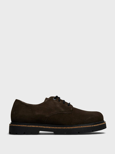 Birkenstock - Highwood Lace Low Suede Leather Shoes in Mocca
