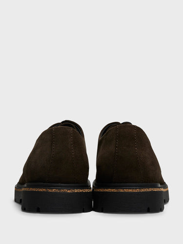 Birkenstock - Highwood Lace Low Suede Leather Shoes in Mocca
