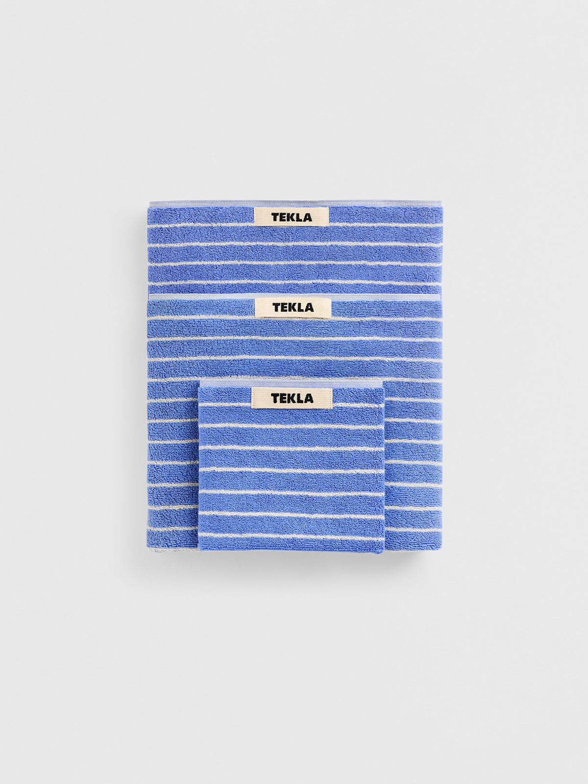 Tekla - Terry Towel in Clear Blue Stripes