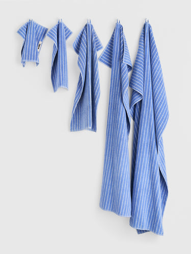 Tekla - Terry Towel in Clear Blue Stripes