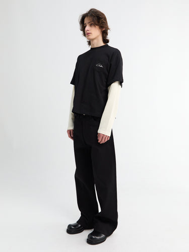 Calm. - Black Raw Selvedge Jeans in Black