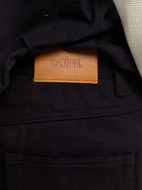 Calm. - Black Raw Selvedge Jeans in Black