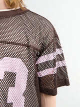 Calm. - Mesh Jersey T-shirt in Brown & Pink