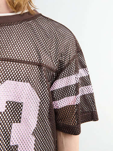 Calm. - Mesh Jersey T-shirt in Brown & Pink