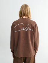 Calm. - Waffle T-Shirt in Brown