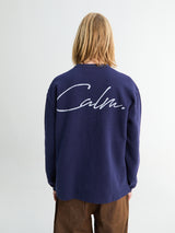 Calm. - Waffle T-shirt in Navy