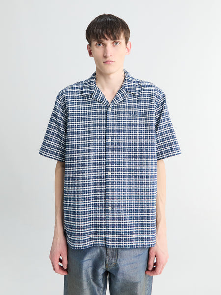 トップス M hand work used wash checkersfrag shirt Carhartt WIP - S/S Kander Shirt in Blue River – Stoy