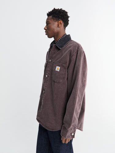 Mitch Canvas Shirt Jacket in Palisander and Black