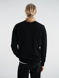 Comme des Garçons PLAY - Round-Neck Cardigan Red Emblem Knit in Black