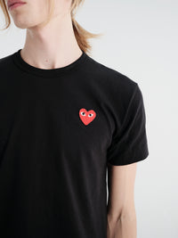 Comme des Garçons PLAY - Red Heart T-Shirt in Black