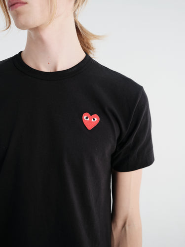 Comme des Garçons PLAY - Red Heart T-Shirt in Black