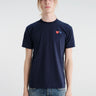 Comme des Garçons PLAY - T-Shirt With Double Burgundy Emblem in Navy