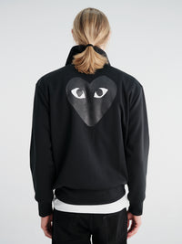 Comme des Garçons PLAY - Sweatshirt with Black Emblem in Black
