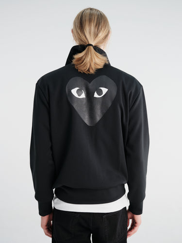 Comme des Garçons PLAY - Sweatshirt with Black Emblem in Black