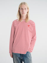 Comme des Garçons PLAY - U T-Shirt Red Emblem Knit in Red