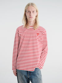 Comme des Garçons PLAY - U T-Shirt Red Emblem Knit in Red